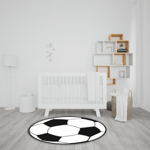 שטיח בהדפס ובצורת כדורגל