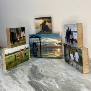 סט 6 תמונות על בלוק מעץ בגדלים שונים