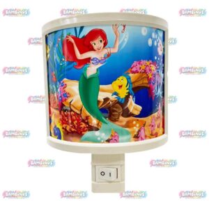 מנורת לילה אישית לקיר בחדר ילדים עם איור מעוצב של בת הים הקטנה