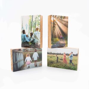 4 תמונות על בלוק מעץ בגודל 10X15 ס"מ