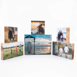 סט 6 תמונות על בלוק מעץ בגדלים שונים