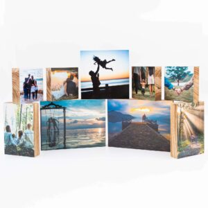 סט גדול 9 תמונות על בלוק מעץ בגדלים שונים