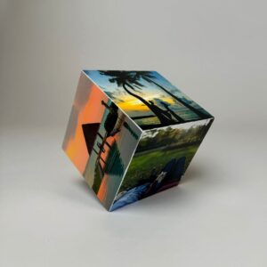 קוביית תמונות מעץ בגודל 10X10X10 ס"מ