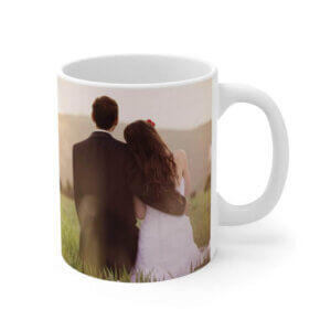 ספל קרמי לבן עם הדפס של תמונה אישית